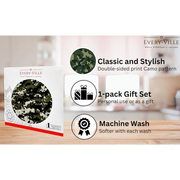 Women's Camo Cotton Bandana Large Cowgirl Imported Handkerchief Headband Scarf - Picture 3 of 7